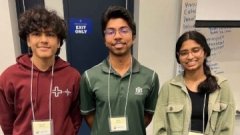 Three students posing for Brain Bee