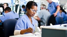 Student in Dental Simulation Lab.