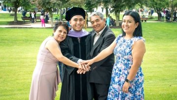 Dr. Vargas at graduation with his family.