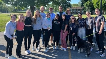 Midwestern University community and guests participate in a suicide prevention walk.