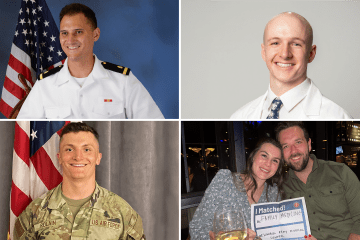 Collage photo of medical students who received military residency matches. 