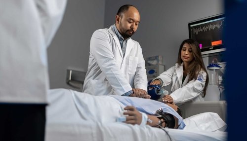 Students working in the Simulation Lab