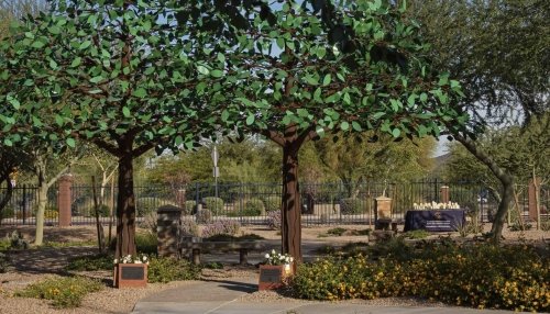 Ossuary event outside in a garden