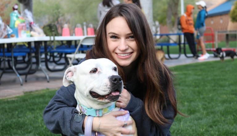 Students had a chance to participate in the PupStrut with their dogs.